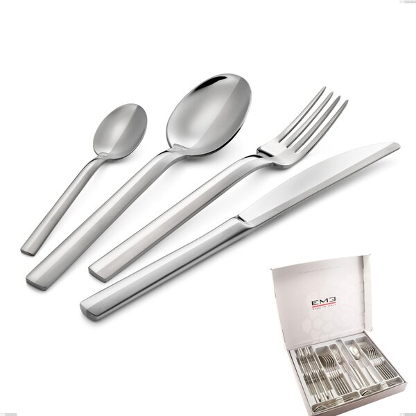 Chef Versus 24 Piece Cutlery Set in Case, 18/10 Stainless Steel (aisi 304) Sandblasted, 4 mm Thickness