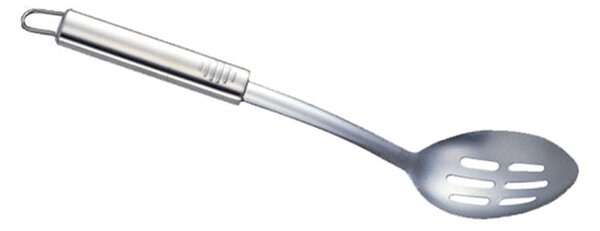 Perforated 18/10 Stainless Steel Serving Spoon 34 cm with Ring from the Club Mestoli Collection