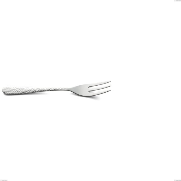 Cortina Dessert Fork, Stainless Steel (Aisi 304) Polished Hammered Steel, Length 152 mm