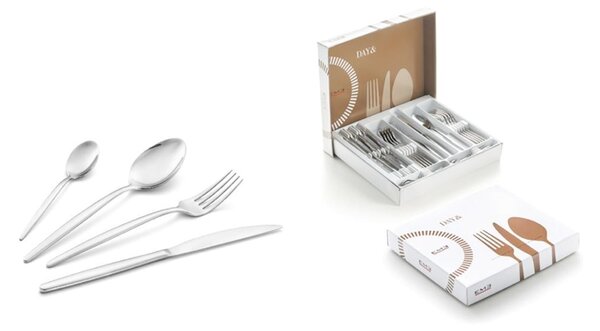 Polished Stainless Steel 24 Piece Cutlery Set DAY EME in Gift Box 3 mm 18/C (AISI430) Shiny Stainless