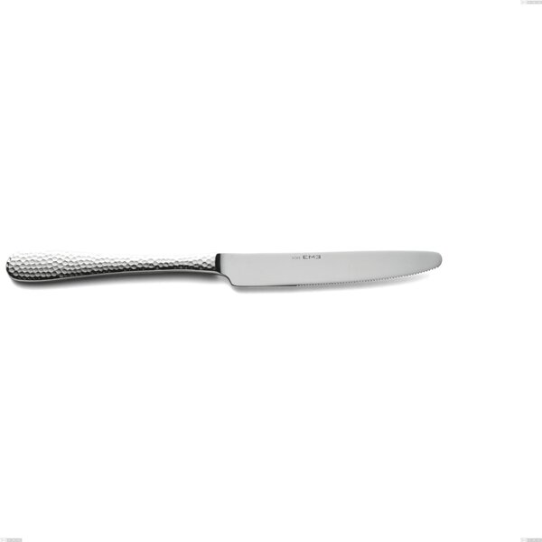 Cortina Table Knife, Stainless Steel (Aisi 304) Polished Hammered Steel, Length 239 mm