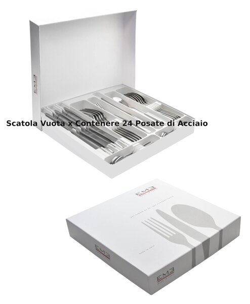 Empty Box for Holding 24 Stainless Steel Cutlery, Empty Case 35x35xH 10 cm EME