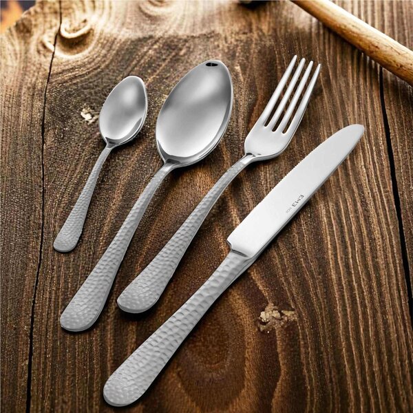 24-Piece Cortina Twin Cutlery Set in Showcase Packaging, Satin Handle, 18.10 Stainless Steel (AISI304), 3.00 mm Thickness, TWIN Line Half Satin Half Polished Stainless Steel