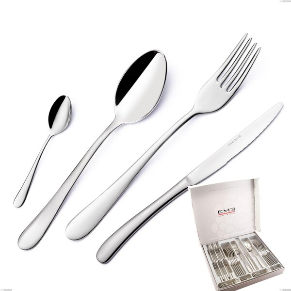 Charme 24 Piece Cutlery Set in Box, Polished 18/10 Stainless Steel (aisi 304), 2.5 mm Thickness