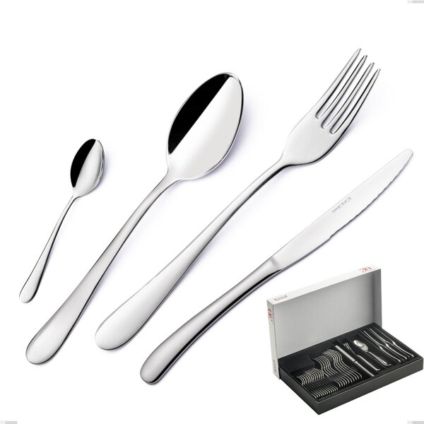 Charme 30 Piece Cutlery Set in Panoramic Packaging, Polished 18/10 Stainless Steel (aisi 304), 2.5 mm Thickness