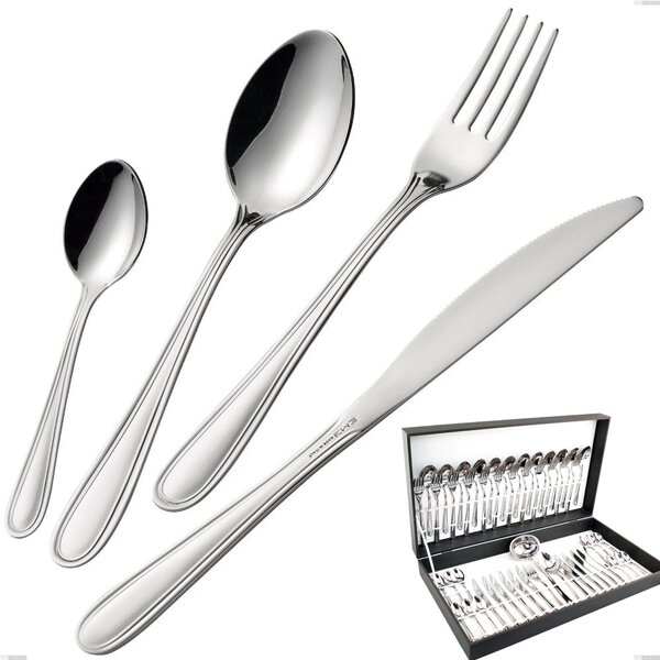 51-Piece City Cutlery Set in Canteen Box, Cheap Knife, Stainless Steel 18.10 (Aisi304), 1.8 mm Thickness