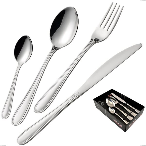 City 24-Piece Cutlery Set in Showcase Box, Economical Knife, Stainless Steel 18.10 (Aisi304), 1.8 mm Thickness