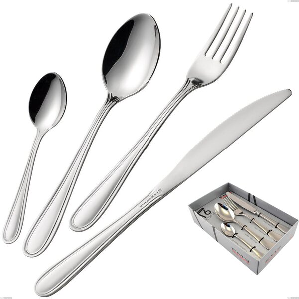 City 16-Piece Cutlery Set in Showcase Box, Economical Knife, Stainless Steel 18.10 (Aisi304), 1.8 mm Thickness