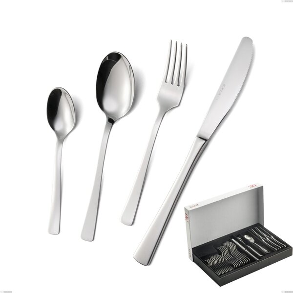 Doram 30-piece cutlery set in panoramic packaging, economical knife, polished AISI 304 stainless steel, 2.5 mm thickness