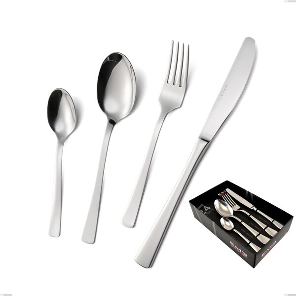 Doram 24 piece cutlery set in showcase box, polished Aisi 304 stainless steel, 2.5 mm thickness
