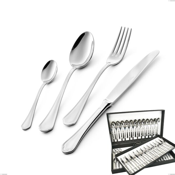 75-Piece Domus Cutlery Set in Gift Case with Hollow Handle Knife, Stainless Steel 18.10 (AISI304), Thickness 3.0 mm