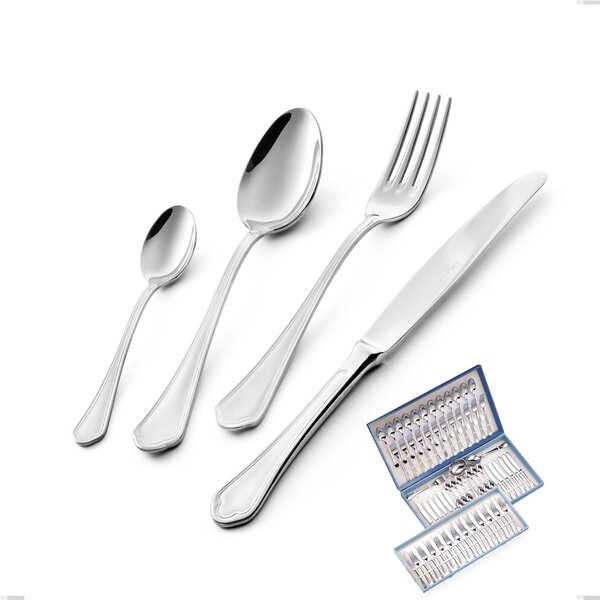 Domus 75 Piece Cutlery Set in Gift Case, Stainless Steel 18.10 (AISI304), 3.0 mm Thickness