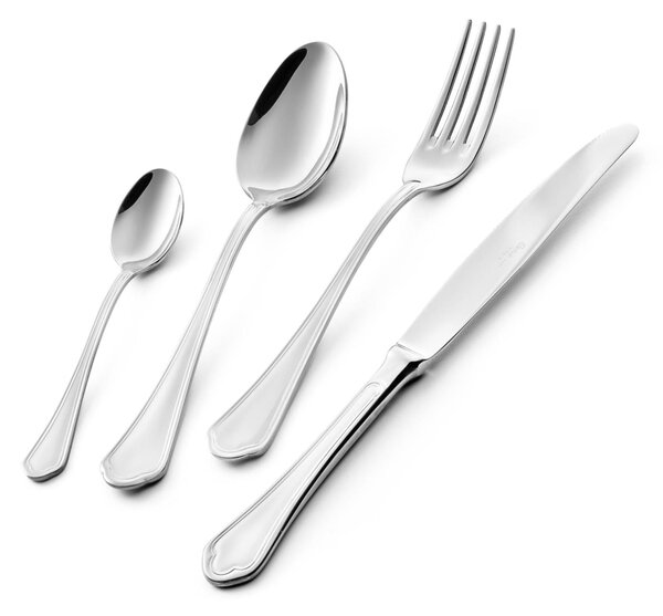 DOMUS 4 Piece Table Setting Cutlery Set in 18/10 Stainless Steel Mirror Polished 3 mm Thickness