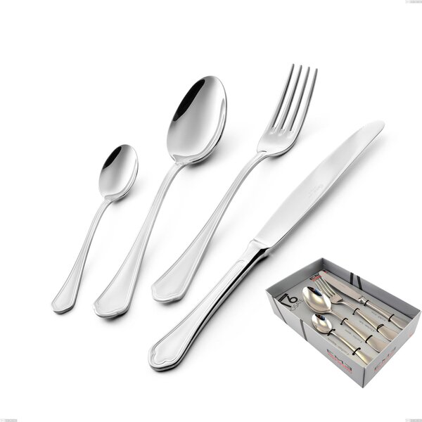 Domus 16-piece cutlery set in showcase packaging, stainless steel 18.10 (AISI304), thickness 3.0 mm