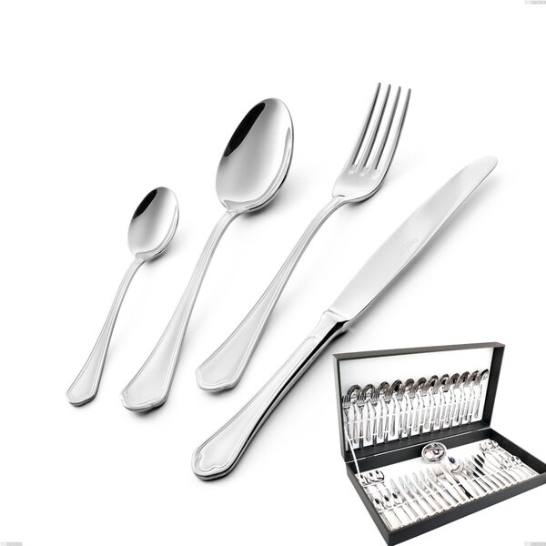 Domus 51 Piece Cutlery Set in Canteen Box, Stainless Steel 18.10 (AISI304), 3.0 mm Thickness