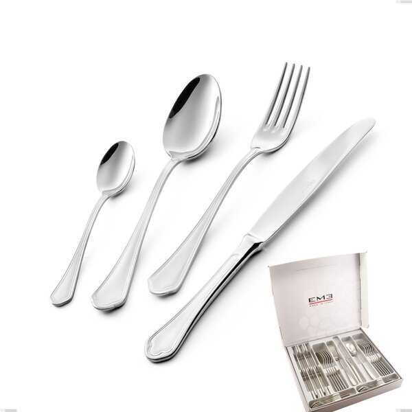 Domus 24 Piece Cutlery Set in Presentation Box, Stainless Steel 18.10 (AISI304), 3.0 mm Thickness