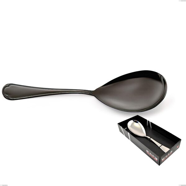 Domus Black Rice Serving Spoon in Showcase Packaging, 18/10 Stainless Steel, 3 mm Thickness