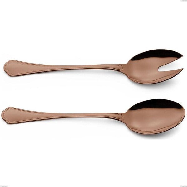 Domus Chocolate Salad Servers, Stainless Steel 18/10, Length 240 mm Thickness 3 mm PVD Chocolate Treatment