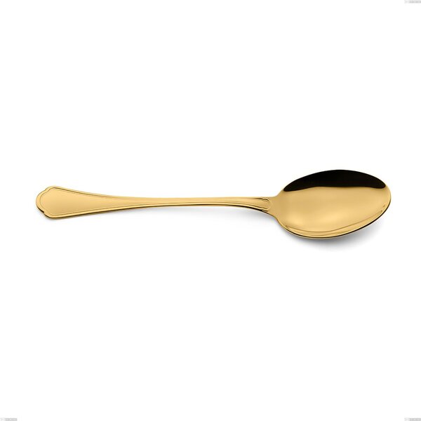 Domus Gold Serving Spoon, 18/10 Stainless Steel, 240 mm Length, 3 mm Thickness, PVD Gold Treatment