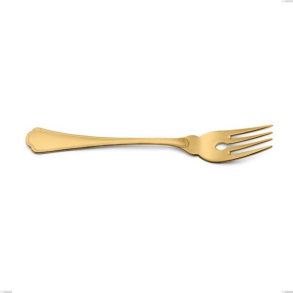 Domus Gold Fish Fork, 18/10 Stainless Steel, 193 mm Length 3 mm Thickness PVD Gold Treatment