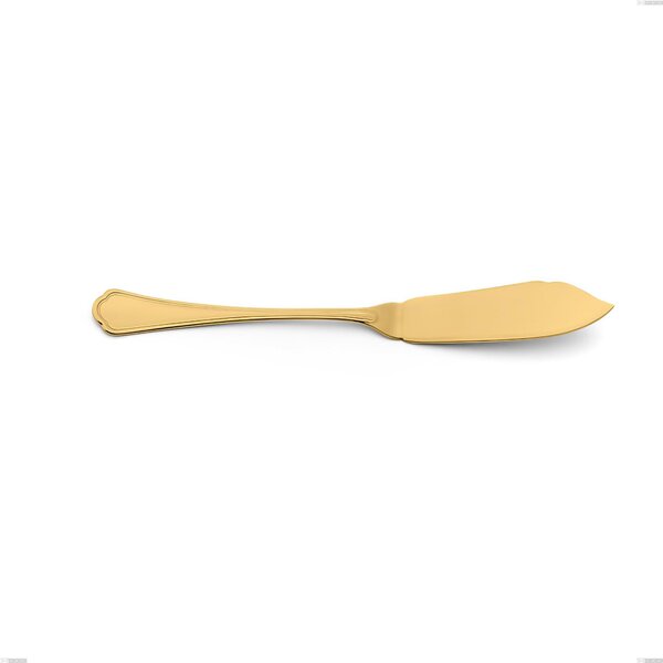 Domus Gold Fish Knife, 18/10 Stainless Steel, 210 mm Length 3 mm Thickness, PVD Gold Treatment