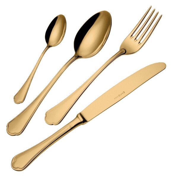 Domus Gold Set of 6 Moka Spoons in Book-style Box, 18/10 Stainless Steel, 3 mm Thickness