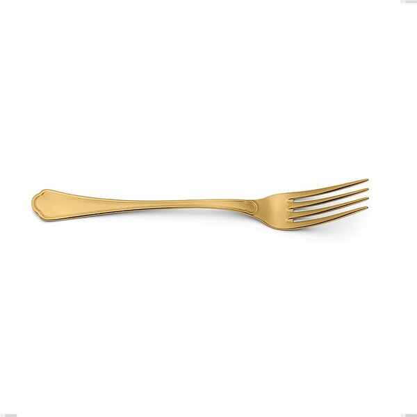 Domus Gold Serving Fork, 18/10 Stainless Steel, 240 mm Length 3 mm Thickness PVD Gold Treatment