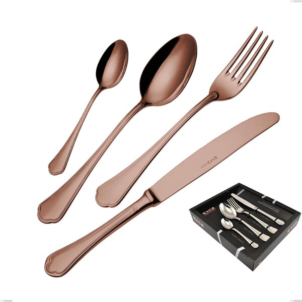 Domus Chocolate 24 Piece Cutlery Set in Showcase Box, 18/10 Stainless Steel, 3 mm Thickness