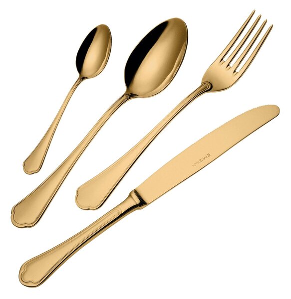 Domus Gold 51-piece cutlery set in canteen box, 18/10 stainless steel, 3 mm thickness