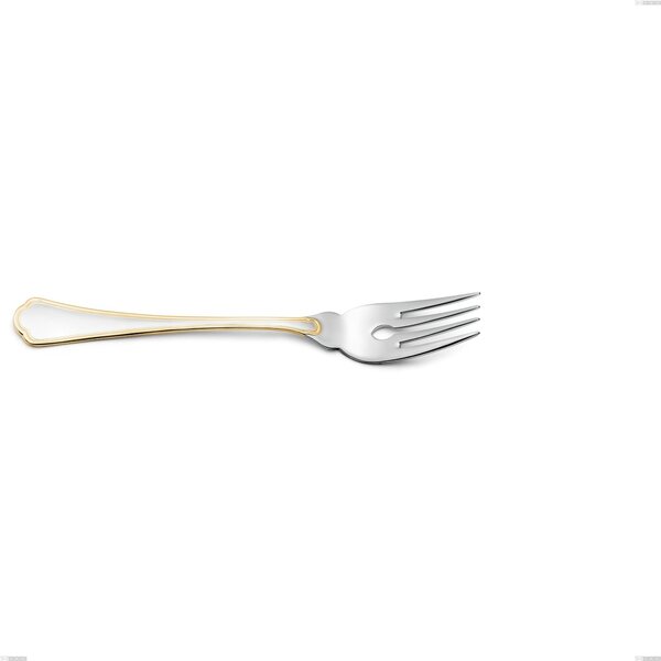 Domus Oro Fish Fork, 18-10 Stainless Steel, 24 Carat Polished Gold, 3 mm Thickness, 193 mm Length