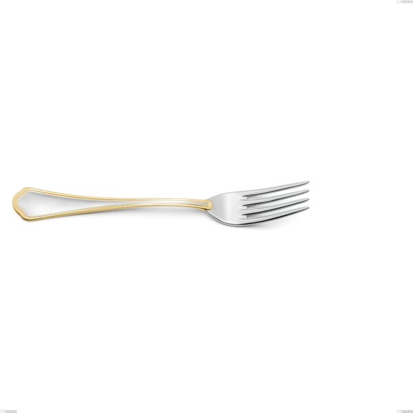 Domus Oro Table Fork, 18-10 Stainless Steel, 24 Carat Polished Gold, 3 mm Thickness, 205 mm Length