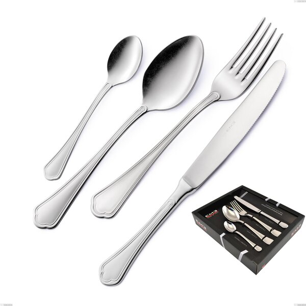 Domus Silver 24 Piece Cutlery Set in Display Box, 18/10 Stainless Steel, 3 mm Thickness