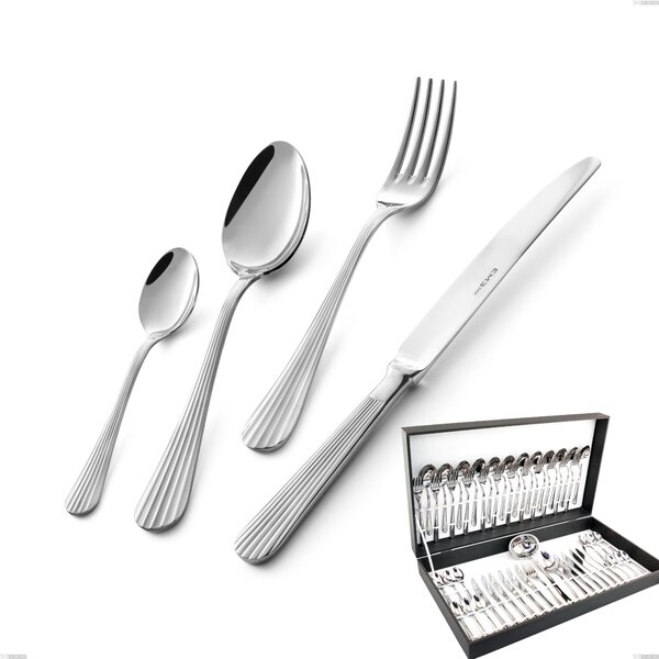 Eden 51 Piece Cutlery Set in Canteen Box, Stainless Steel 18.10 (AISI304), 3.0 mm Thickness