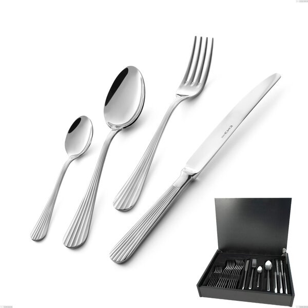 Eden 24-piece cutlery set in wooden case, stainless steel 18.10 (AISI304), 3.0 mm thickness