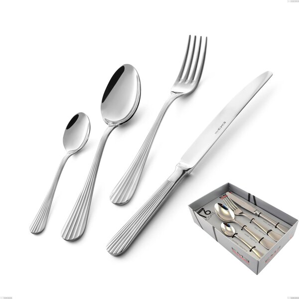 Eden 16 Piece Cutlery Set in Showcase Packaging, Stainless Steel 18.10 (AISI304), 3.0 mm Thickness