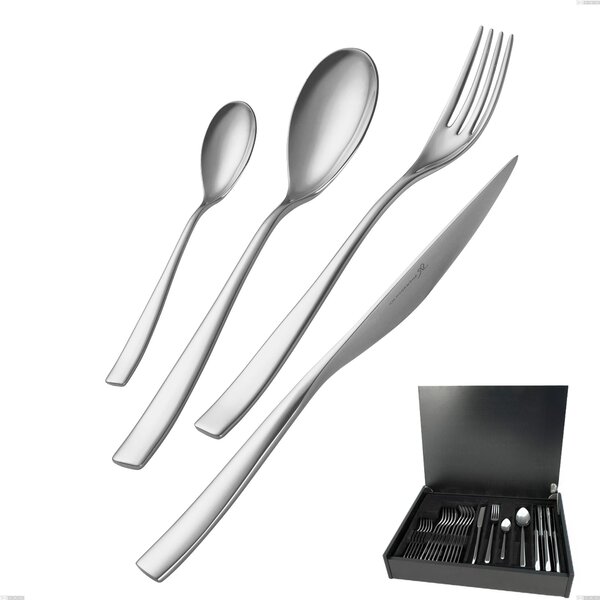 Etoile Inox 24-piece cutlery set in wooden case, 18/10 (AISI304), 4 mm thickness, mirror-polished stainless steel finish