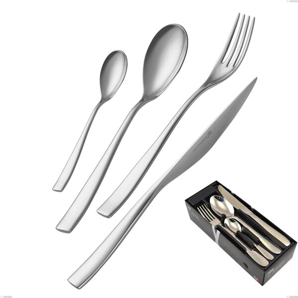 Etoile Inox 24-piece Cutlery Set in Space-saving Packaging, 18/10 (AISI304), 4 mm Thickness, Mirror Polished Stainless Steel Finish