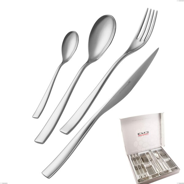 Etoile Inox 24 Piece Cutlery Set in Polished Case, 18/10 (AISI304), 4 mm Thickness, Polished Stainless Steel Mirror Finish