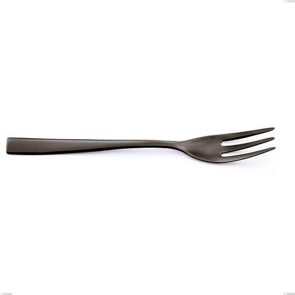 EtoIle PVD Black Dessert Fork, Polished 18/10 Stainless Steel, 4 mm Thickness, 162 mm Length, PVD Black