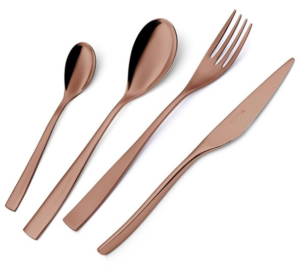 Etoile PVD Chocolate 49 Piece Cutlery Set in Gift Box, Polished 18/10 Stainless Steel, 4 mm Thickness, PVD Chocolate