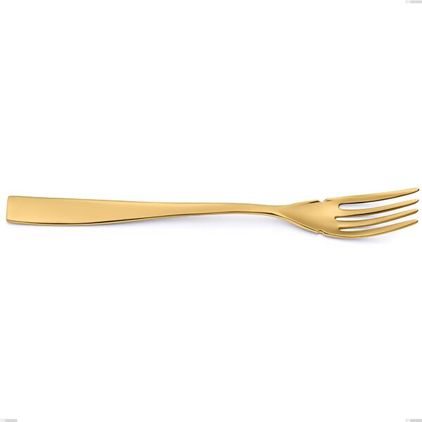 Etoile PVD Gold Fish Fork, Polished 18/10 Stainless Steel, 4 mm Thickness, 190 mm Length, Gold PVD