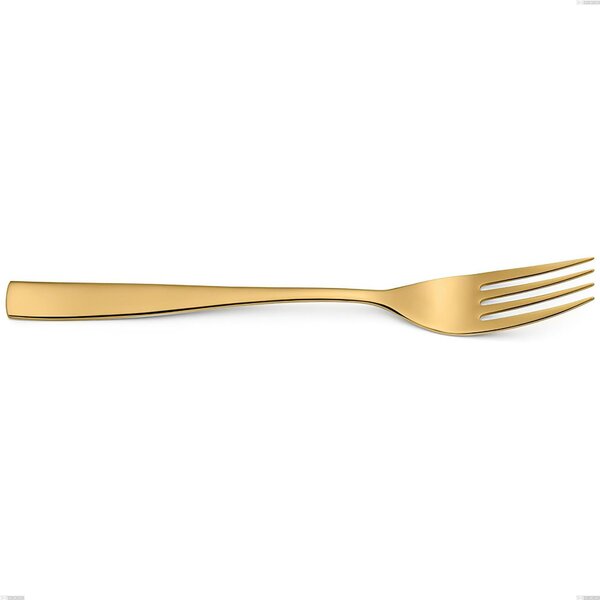 Etoile PVD Gold Serving Fork, Polished 18/10 Stainless Steel, 4 mm Thickness, 260 mm Length, Gold PVD
