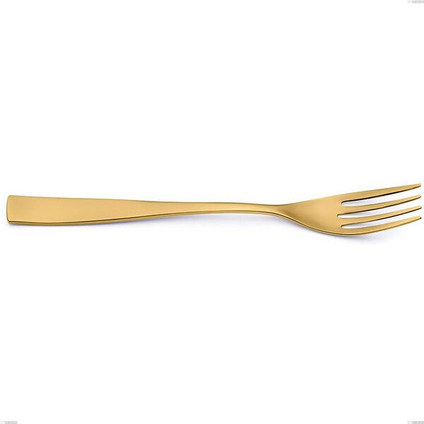 Etoile PVD Gold Table Fork, Polished 18/10 Stainless Steel, 4 mm Thickness, 220 mm Length, Gold PVD