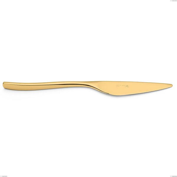 Etoile PVD Gold Table Knife, Polished 18/10 Stainless Steel, 4 mm Thickness, 235 mm Length, Gold PVD