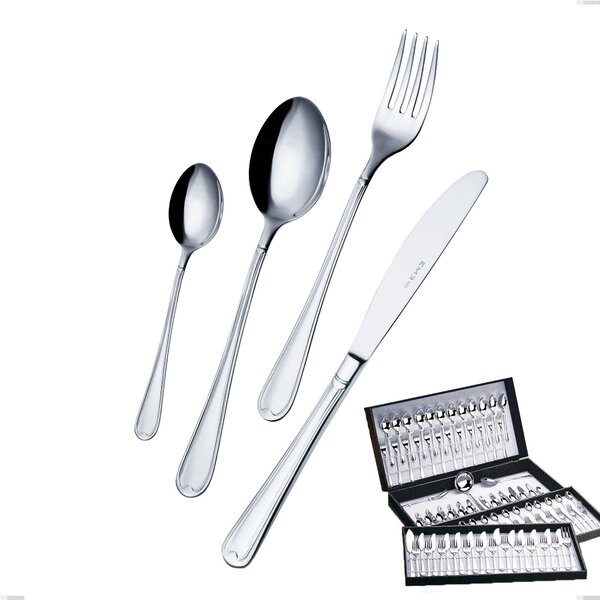 113-Piece Euro Cutlery Set in Gift Case, Economical Knife, 18/10 (AISI304), 2.00 mm Thickness