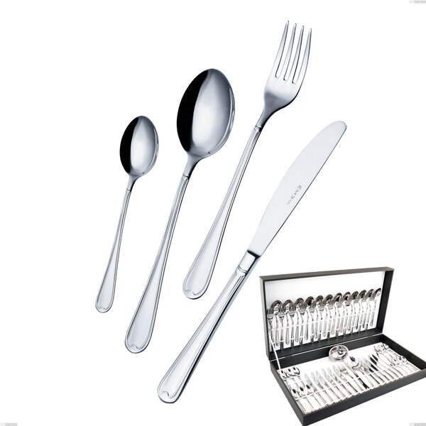 Euro 51-piece cutlery set in canteen box, economic knife, 18/10 (AISI304), 2.00 mm thickness