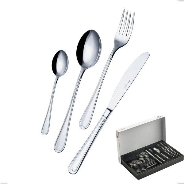 Euro 30-piece cutlery set in panoramic packaging, economical knife, 18/10 (AISI304), 2.00 mm thickness