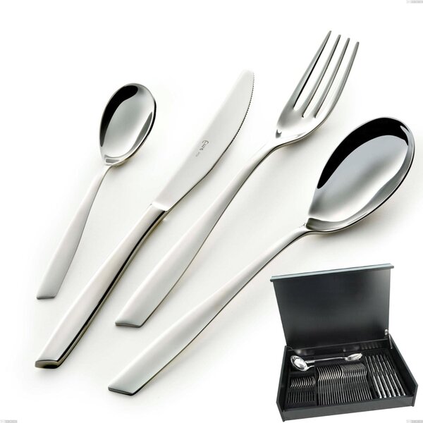 51-Piece Eleven Cutlery Set in Wooden Case, (18.10 AISI304 Stainless Steel), 2.5 mm Thickness with Mirror Polish Finish