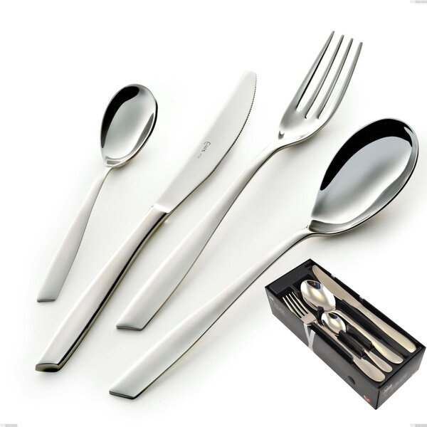 Eleven 24 Piece Cutlery Set in Space-Saving Packaging, (Stainless Steel 18.10 AISI304), 2.5 mm Thickness, Mirror Polish Finish