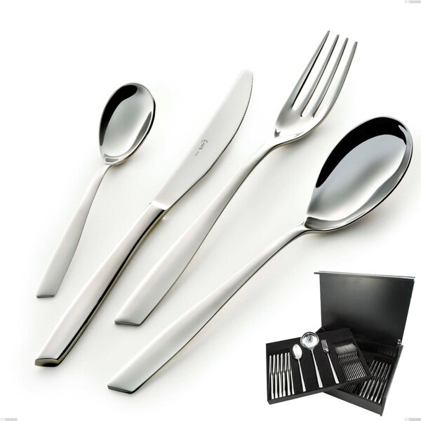 75-Piece Eleven Cutlery Set in Wooden Case, (18.10 AISI 304 Stainless Steel), 2.5 mm Thickness with Mirror Polish Finish